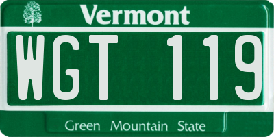 VT license plate WGT119