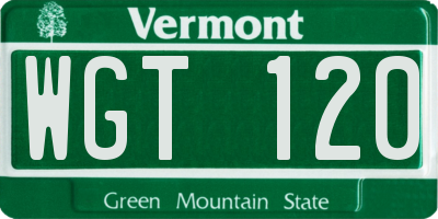 VT license plate WGT120