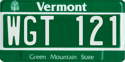 VT license plate WGT121