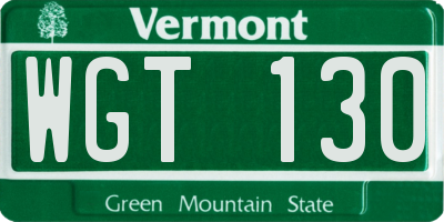 VT license plate WGT130