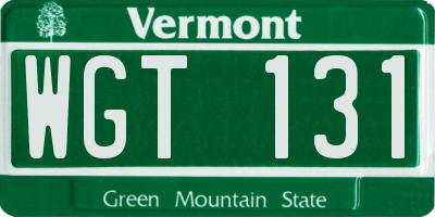 VT license plate WGT131