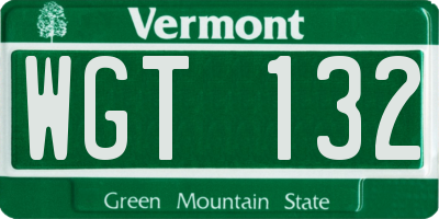 VT license plate WGT132