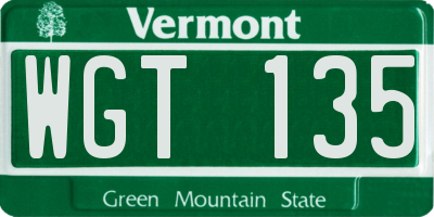 VT license plate WGT135