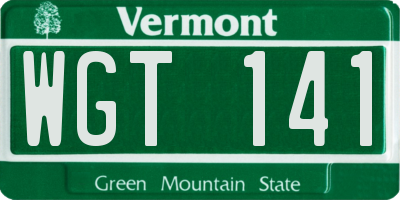 VT license plate WGT141