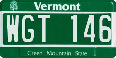 VT license plate WGT146