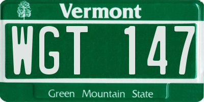 VT license plate WGT147