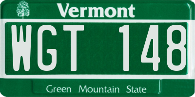 VT license plate WGT148