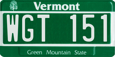 VT license plate WGT151