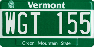 VT license plate WGT155