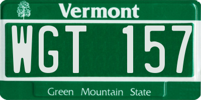 VT license plate WGT157