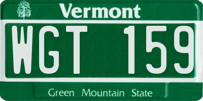 VT license plate WGT159