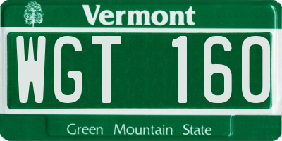 VT license plate WGT160
