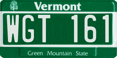 VT license plate WGT161