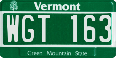 VT license plate WGT163