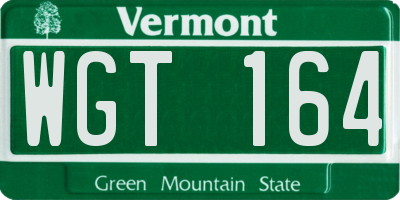 VT license plate WGT164