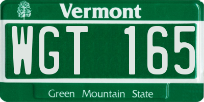 VT license plate WGT165