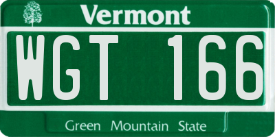 VT license plate WGT166