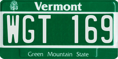VT license plate WGT169