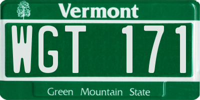 VT license plate WGT171