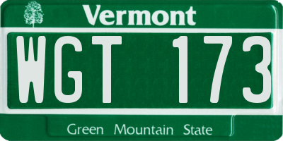 VT license plate WGT173