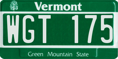 VT license plate WGT175