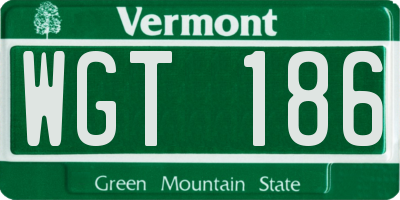 VT license plate WGT186