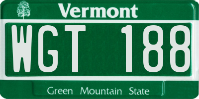VT license plate WGT188