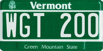 VT license plate WGT200