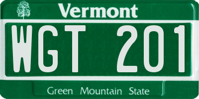 VT license plate WGT201