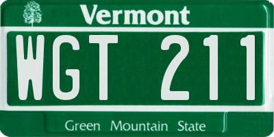 VT license plate WGT211