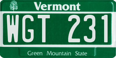 VT license plate WGT231