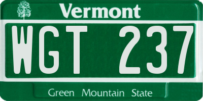 VT license plate WGT237