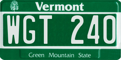 VT license plate WGT240