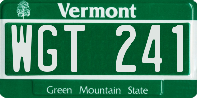 VT license plate WGT241