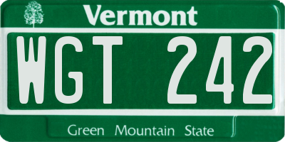 VT license plate WGT242