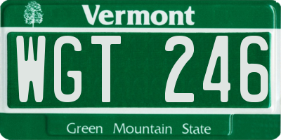 VT license plate WGT246