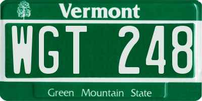 VT license plate WGT248