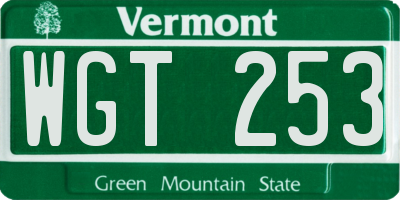 VT license plate WGT253