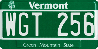 VT license plate WGT256