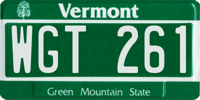 VT license plate WGT261