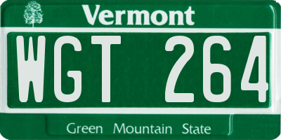 VT license plate WGT264