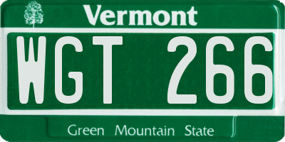 VT license plate WGT266