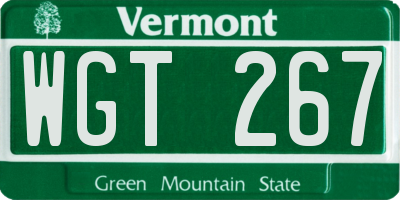 VT license plate WGT267