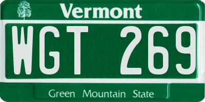 VT license plate WGT269