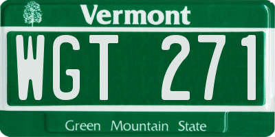 VT license plate WGT271