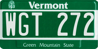 VT license plate WGT272
