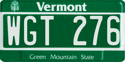 VT license plate WGT276