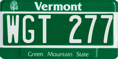VT license plate WGT277
