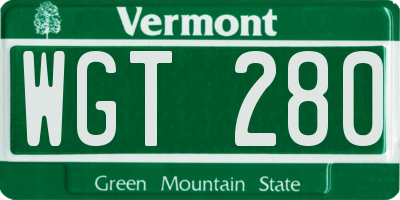 VT license plate WGT280
