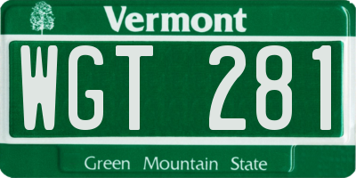VT license plate WGT281